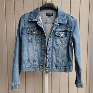 Favorite Denim Jacket!  Y2K Faded Cotton Ladies S/M Girls XL Macys Classic Jean